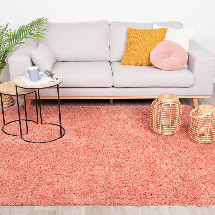 Hoogpolig vloerkleed - Lofty Perzik Roze