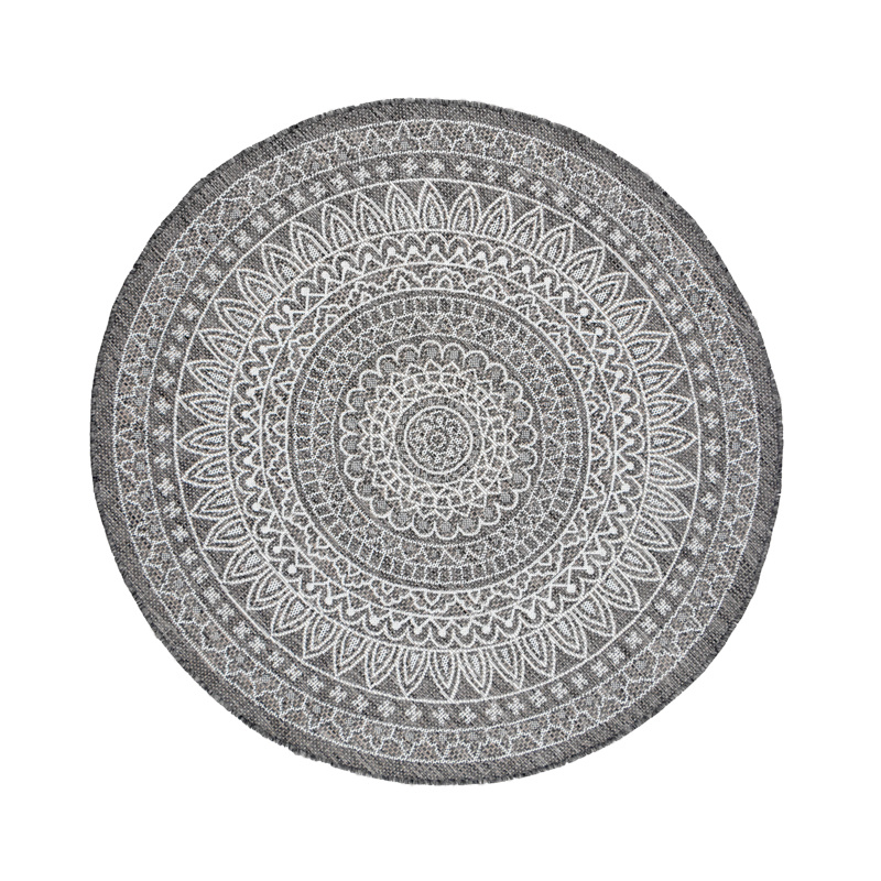 Rond Buitenkleed - Summer Azteca Grijs - sfeer