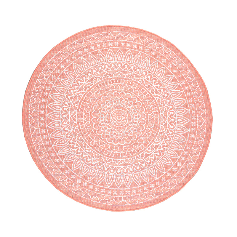 Rond Buitenkleed - Summer Azteca Roze - sfeer