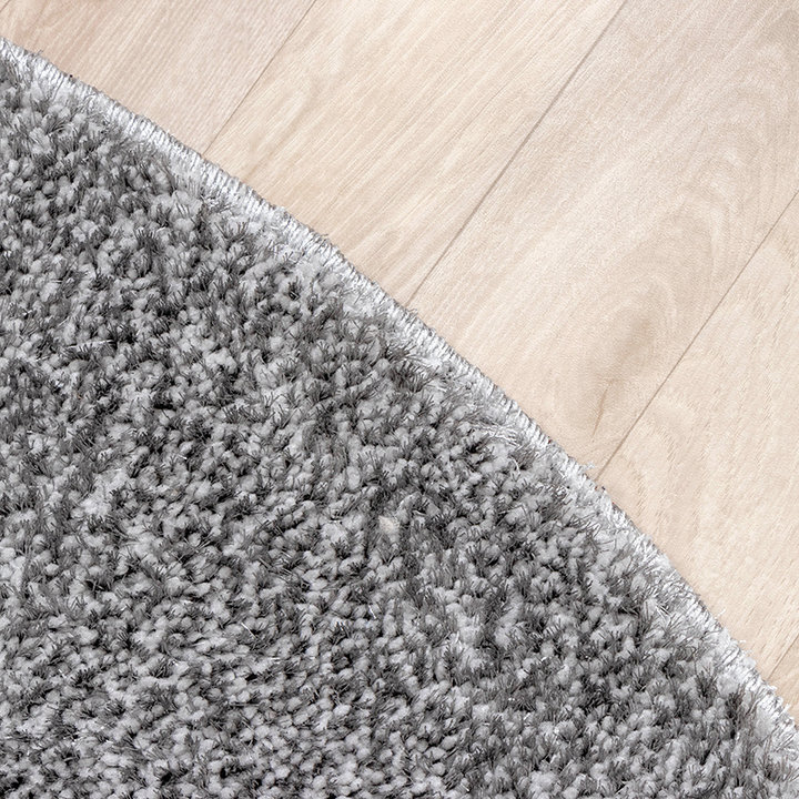 Rond hoogpolig vloerkleed - Glazy Lichtgrijs