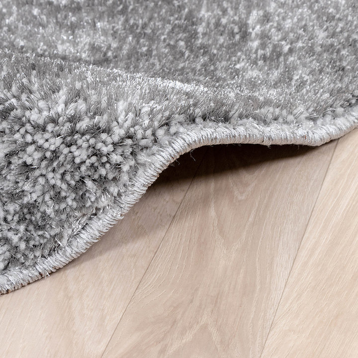 Rond hoogpolig vloerkleed - Glazy Lichtgrijs