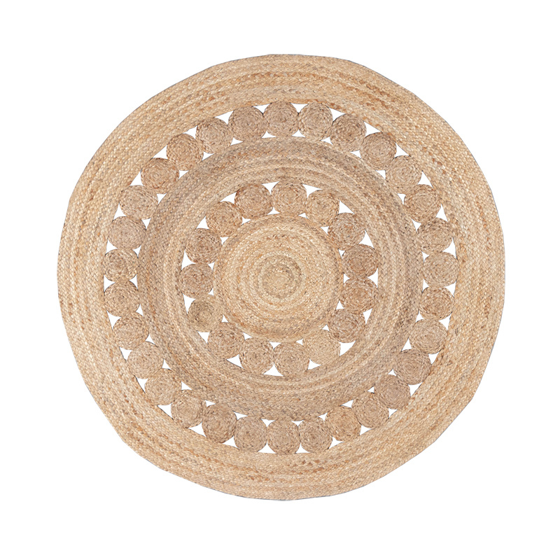 Jute vloerkleed - Fair Rond Sun Naturel - sfeer