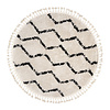 Rond hoogpolig vloerkleed - Grand Wire Weave Creme/Zwart - thumbnail 1