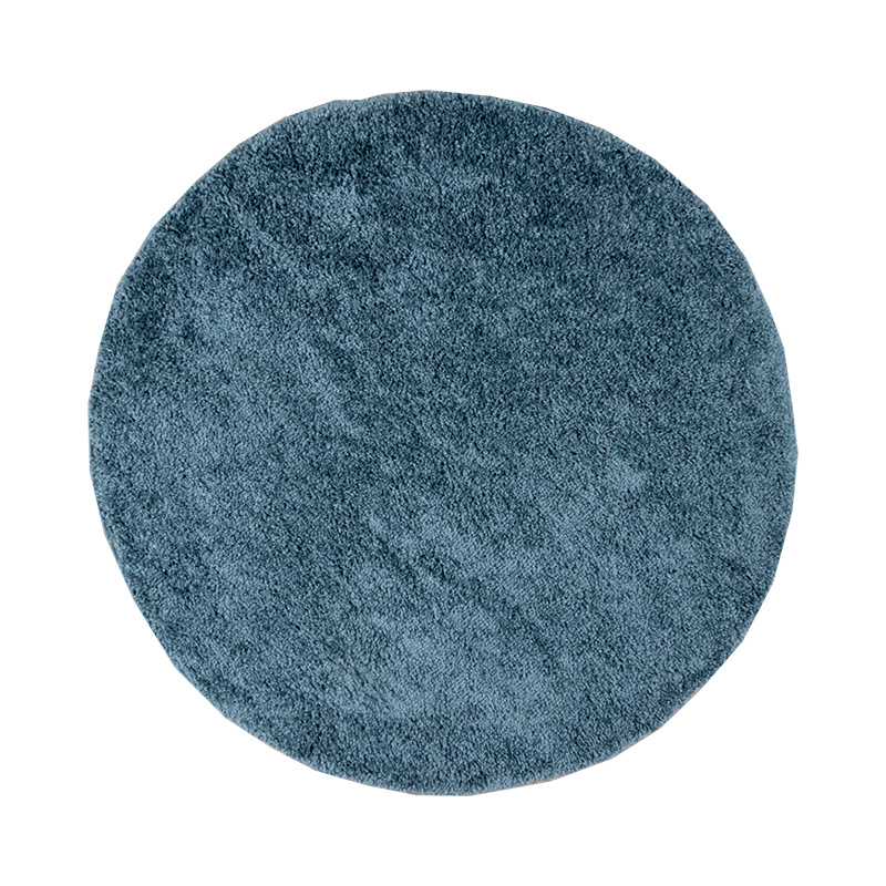 Rond hoogpolig vloerkleed - Lofty Blauw - sfeer