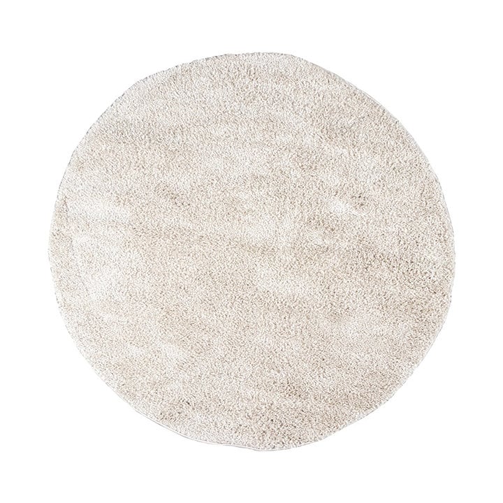 Rond hoogpolig vloerkleed - Lofty Creme/Wit