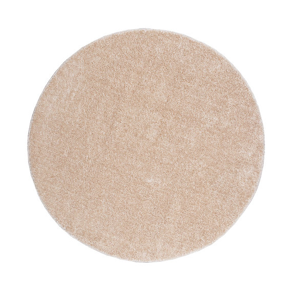 FRAAI Rond hoogpolig vloerkleed - Glazy creme