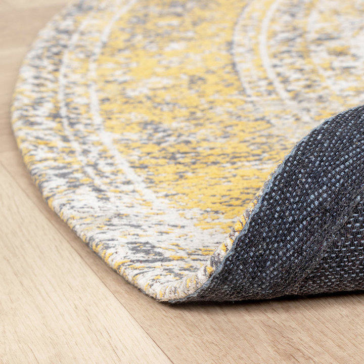 Rond Vintage vloerkleed - Admire Geel