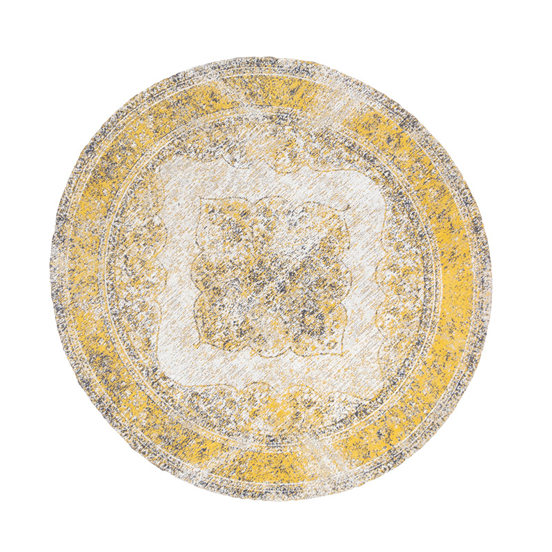 Rond Vintage vloerkleed - Admire Geel - sfeer
