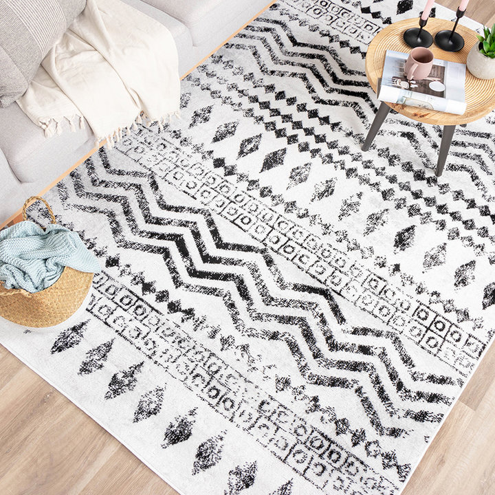 Scandinavisch Vloerkleed - Scandi Noak Zwart/Wit