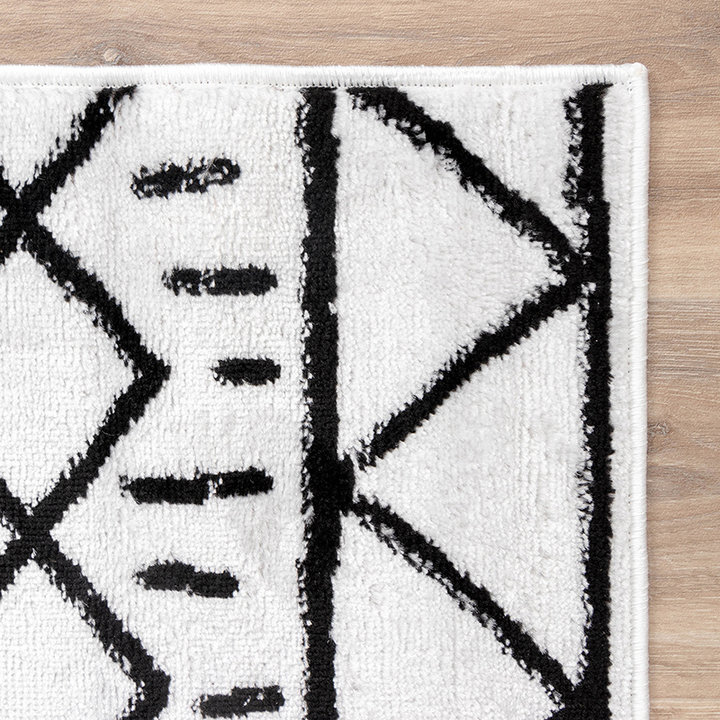Scandinavisch Vloerkleed - Scandi Stina Zwart/Wit