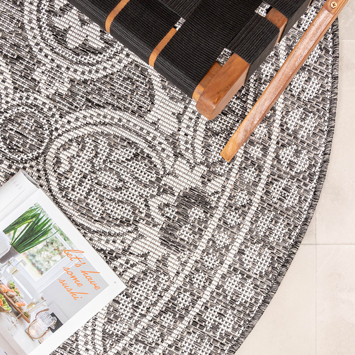 Rond Buitenkleed - Summer Oriental Grijs