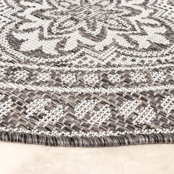 FRAAI Rond Buitenkleed - Summer Oriental Grijs