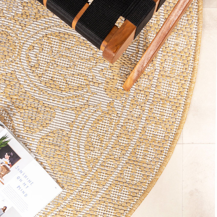 Dywan zewnętrzny okrągły - Summer Oriental Żółty