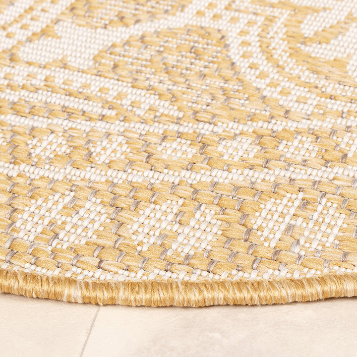 Dywan zewnętrzny okrągły - Summer Oriental Żółty