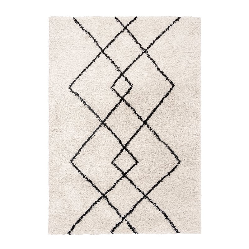 Hoogpolig vloerkleed - Sensa Pair Creme/Zwart - sfeer