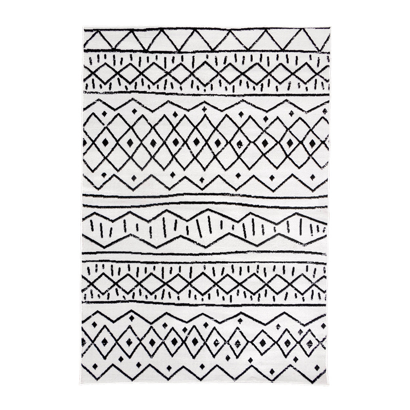 Scandinavisch Vloerkleed - Scandi Stina Zwart/Wit - sfeer