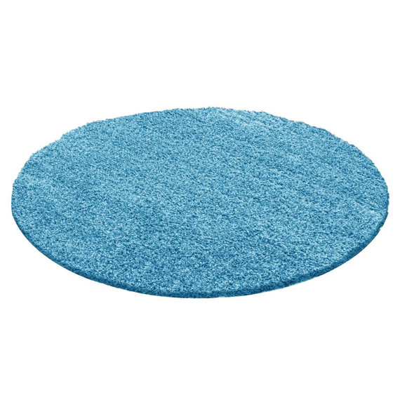 FRAAI Rond Hoogpolig vloerkleed - Solid Turquoise