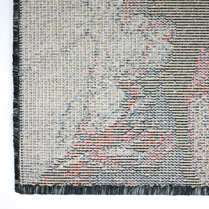 Bloemen vloerkleed - Flores Blauw/Rood