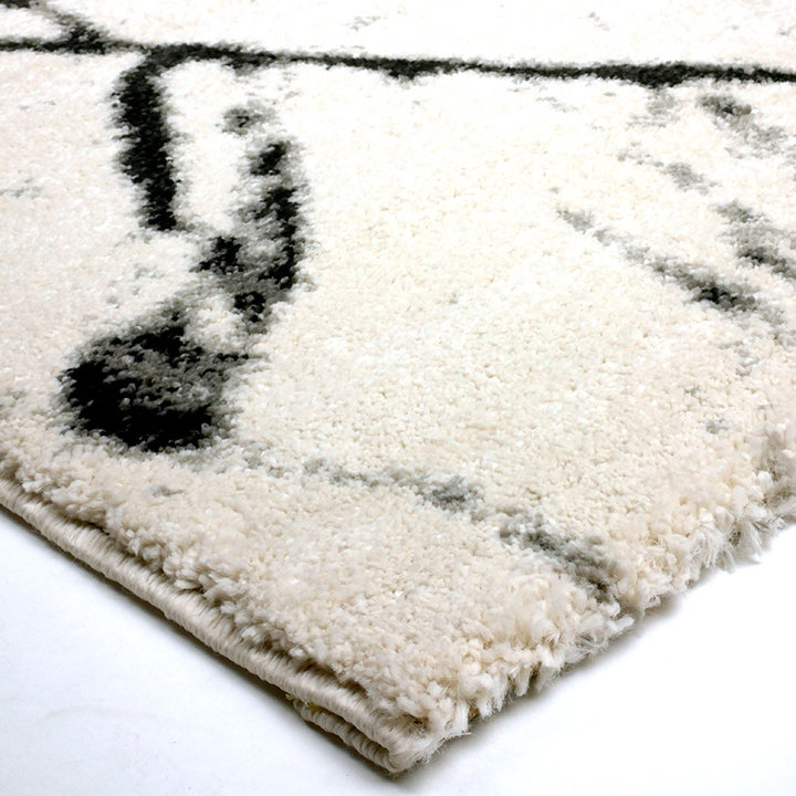 Modern vloerkleed - Flash Lines Creme/Zwart