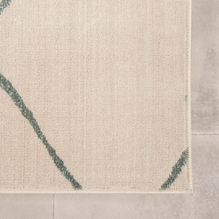 Scandinavisch buitenkleed - Odin Lines Creme/Groen