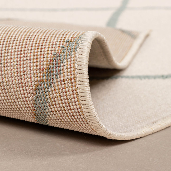 Scandinavisch buitenkleed - Odin Lines Creme/Groen