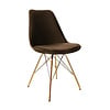 Stoel Velvet Koffiebruin  - Goud frame - thumbnail