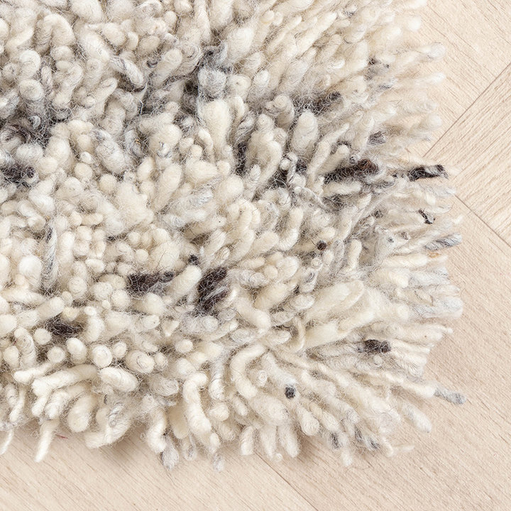 Dywan wełniany z długim włosiem - Royal Kremowy/Szary