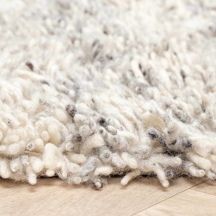 Dywan wełniany z długim włosiem - Royal Kremowy/Szary