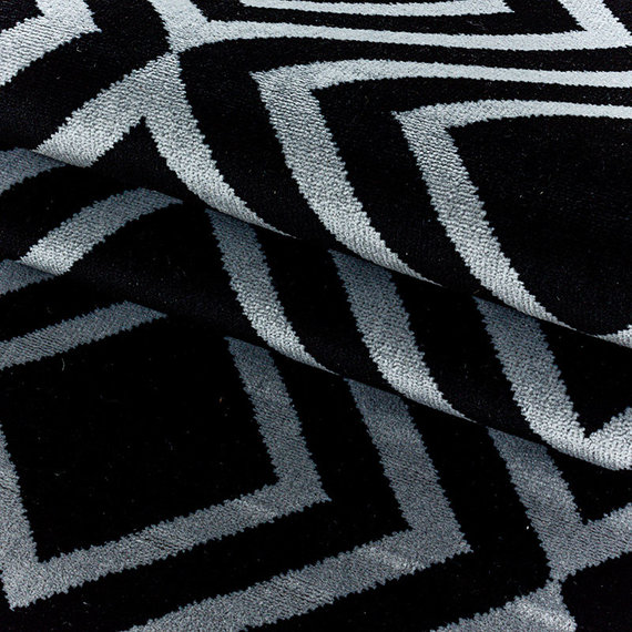 Adana Carpets Modern vloerkleed - Streaky Square Zwart