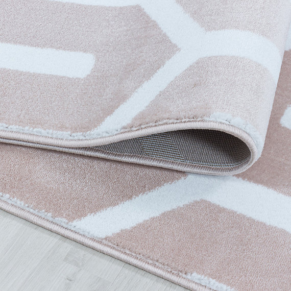 Adana Carpets Modern vloerkleed - Streaky Pattern Roze Wit