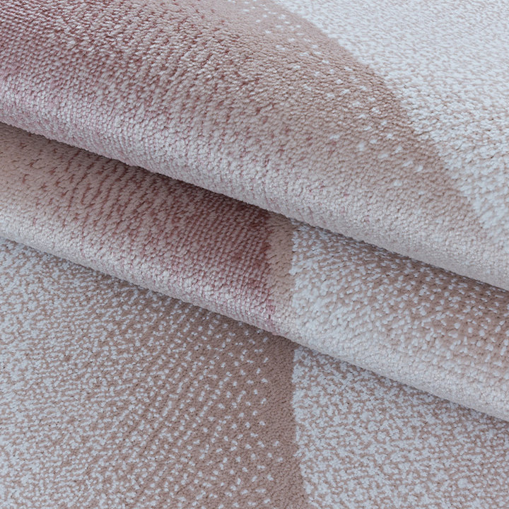 Modern vloerkleed - Streaky Waves Roze/Creme