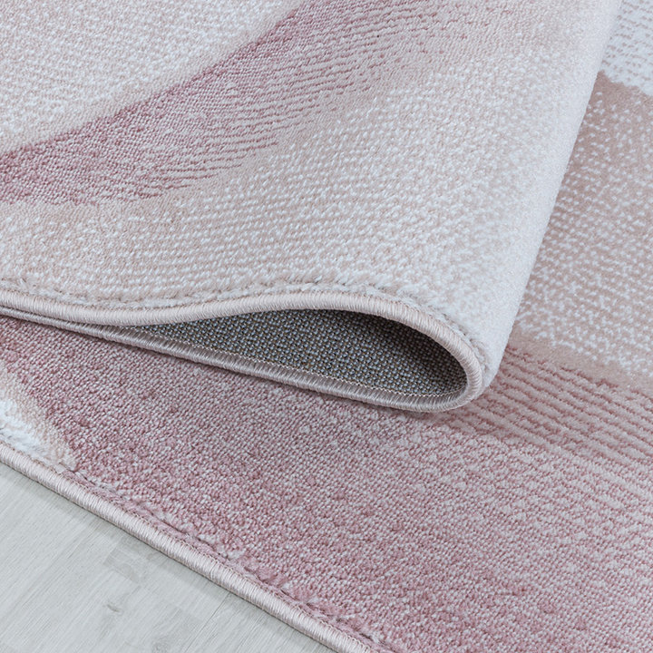 Modern vloerkleed - Streaky Waves Roze/Creme