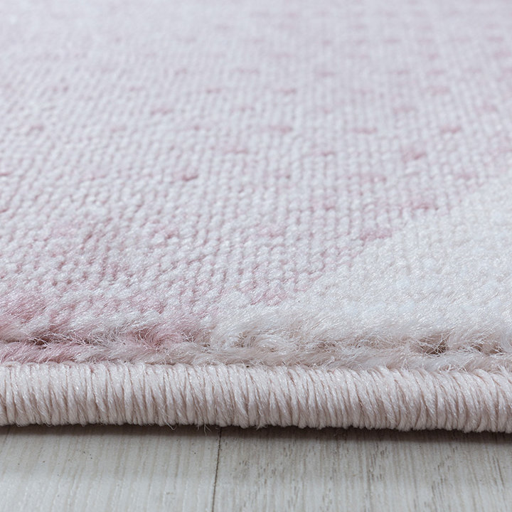 Modern vloerkleed - Streaky Waves Roze/Creme