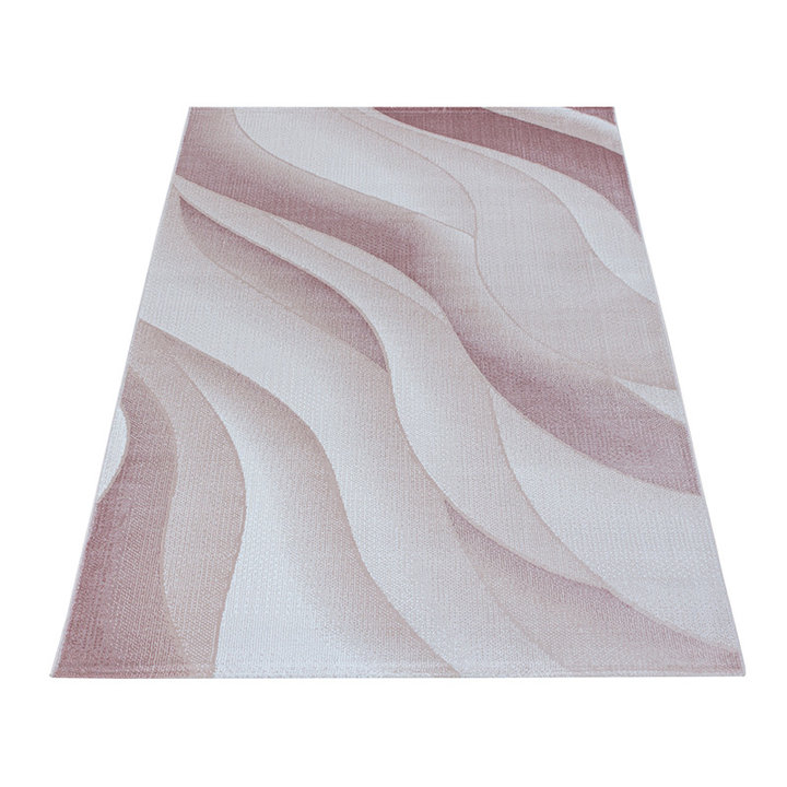 Modern vloerkleed - Streaky Waves Roze/Creme