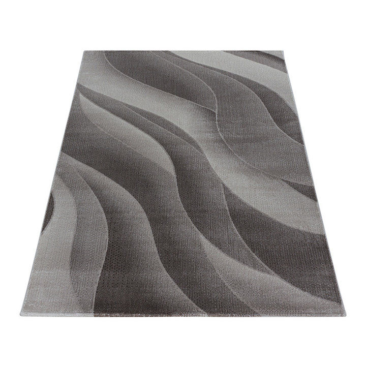 Modern vloerkleed - Streaky Waves Bruin/Beige