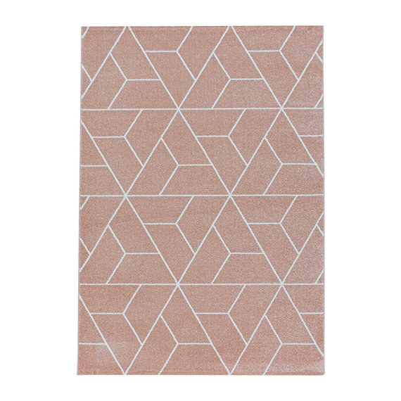 Adana Carpets Retro vloerkleed - Stencil Triangle Roze Wit