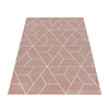 Retro vloerkleed - Stencil Triangle Roze/Wit