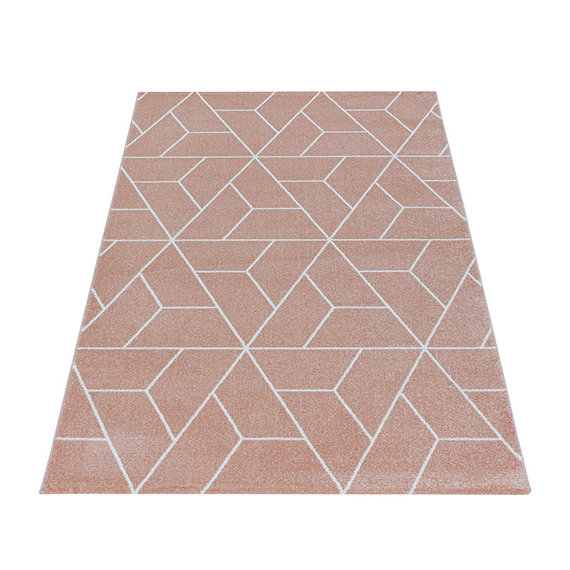 Adana Carpets Retro vloerkleed - Stencil Triangle Roze Wit