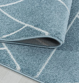 Adana Carpets Retro vloerkleed - Stencil Triangle Blauw Wit