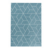 Retro vloerkleed - Stencil Triangle Blauw/Wit - thumbnail 1