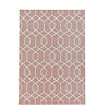 Retro vloerkleed - Stencil Pattern Roze/Wit - thumbnail 1