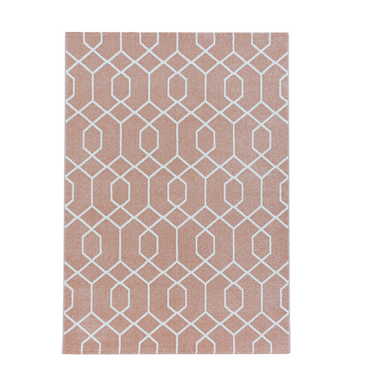 Retro vloerkleed - Stencil Pattern Roze/Wit