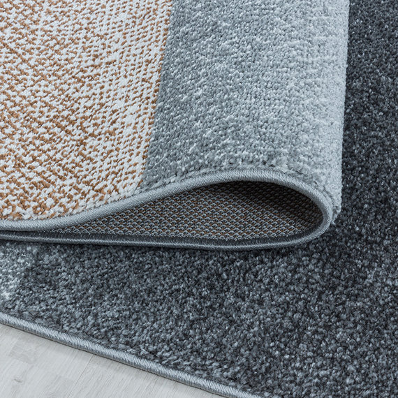 Adana Carpets Retro vloerkleed - Stencil Rectangles Bruin Grijs