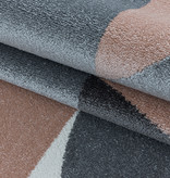 Adana Carpets Retro vloerkleed - Stencil Forms Roze Grijs