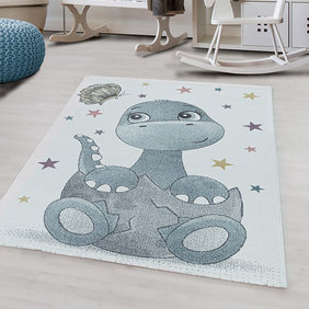 Adana Carpets Kindervloerkleed - Fleurtje Dino Blauw
