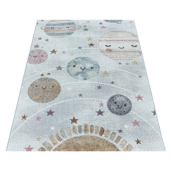 Adana Carpets Kindervloerkleed - Fleurtje Planeten Wit