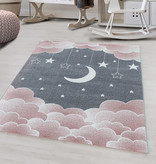 Adana Carpets Kindervloerkleed - Fleurtje Maan Roze