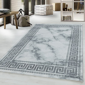 Adana Carpets Modern vloerkleed - Marble Edge Grijs Zilver