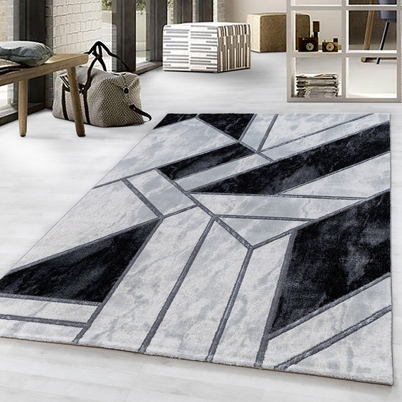 Adana Carpets Modern vloerkleed - Marble Design Grijs Zilver