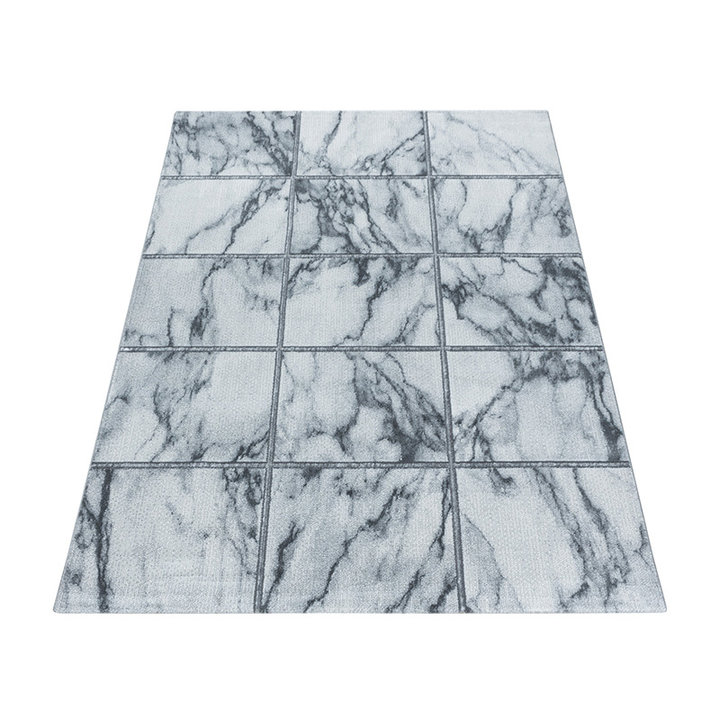Modern vloerkleed - Marble Box Grijs/Zilver